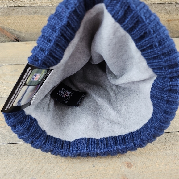 New Era New England Patriots NFL Football Lined Blue/Red/Cream Stocking Hat - Picture 8 of 9